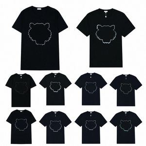 Мужская дизайнерская футболка женская футболка кенц летняя уличная одежда с коротким рукавом Ken Tiger Head Emelcodery с буквами печати на тройке тренд с коротким рукавом O2SO#