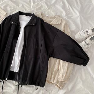 Women's Jackets Cargo Style Women Solid Basic Students Harajuku Korean Loose Zipper Windbreaker Vintage Coats Boyfriend Clothes