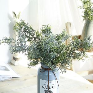 Decorative Flowers Artificial Plastic Grass Fake Rosemary Branch Green Plant Home Wedding Table Floral Decoration