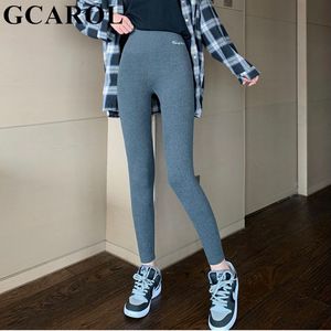 Leggings femininas gcarol mulheres lã grossa de lâmpada de velozas altas letras calças de legging estique o inverno sem costura aptidão pode ser usada abaixo de zero 230309