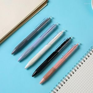 Pcs /lot Solid Color Press Gel Pen School Supplies 0.5mm Black Ink Students Writing Stationery