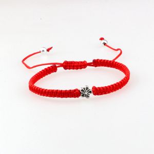 12Pcs New Flower Braided Bracelet Lucky Red Color Thread Couple Chain Handmade Prayer Bangles Pulsera Jewelry Gift For Friend