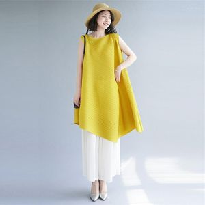 Повседневные платья лето мияк плиссированные женщины одеваются в модную нерегулярную дизайн.