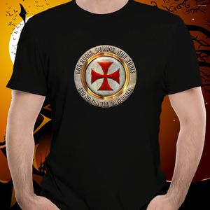 Herrarna T Shirts Knights Templar Masonic Medieval Symbol Crusaders Seal Shirt. Kort ärm Cotton Casual T-shirts Löst toppstorlek S-3XL