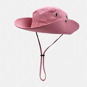 ワイドブリム帽子ソリッドカラー防水ブーニーハット女性男性夏の屋外UV保護ワイドブリムパナマクイックドライサファリハイキングフィッシングキャップR230308