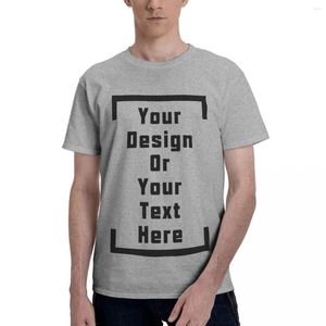 メンズTシャツアニメ独自のデザインを追加してテキスト画像をここに印刷する男性の基本的な半袖Tシャツメンセットカスタムメイドユニークなトップス