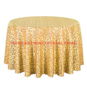 Bordduk 10st av högsta kvalitet Jacquard Gold Linen Square Decor Matsal för El Party Wedding Round täcker grossist