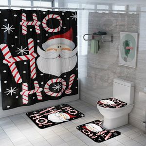 トイレシートカバークリスマスカバーシャワーカーテンフランネルマットホーム装飾バスルーム用品製品
