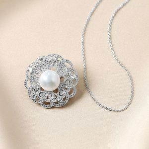 Anhänger Halsketten Süßwasser Perle Halskette Brosche Dual-zweck Kleidung Zubehör Mode Temperament Schmuck Für Frauen Mutter Tag