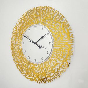 Orologi da parete Specchio acrilico Decorazione Orologio Calligrafia Arte Parola Adesivo per interni Murale Moda semplice