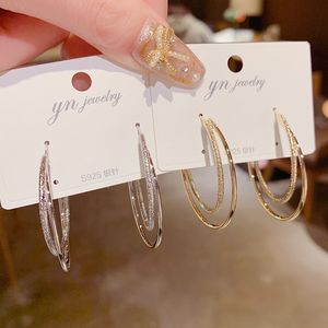 Kolczyki Big Double Hoop ze srebra próby 925 dla kobiet Moda Biżuteria