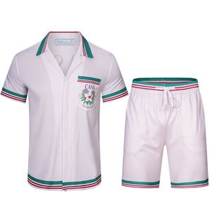 Męskie dresy męskie Zestawy owoce drukowane oddychane lato lapowe koszule z krótkim rękawem szorty plażowe mężczyźni hawajskie 2 sztuki garnitur 688