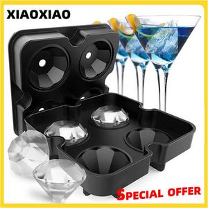 Glassverktyg Silikon Mögel Ice Cube Maker Chocolate Mold Tray Ice Cream Diy Tool 3D Form Whisky Wine Cocktail Ice Cube Trays Molds Cocina Z0308