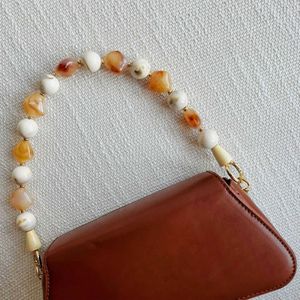 Fashion Handmade Color Contrast Resin Shoulder Bag Portable Chain Acrylic Bead Bag Decorative Chain 230309