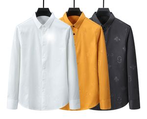 Designer men's dress shirt business fashion casual classic Yamanashi sleeve embossed shirt brand men's spring slim fit shirt brand clothing