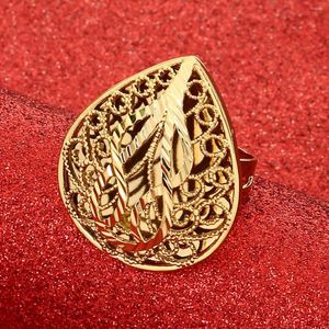 Hochzeit Ringe Gold Farbe Dubai Ring Äthiopisch Afrikanische Nigerian Für Frauen Freundin Abend Party Schmuck Geschenk