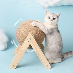 Móveis para gatos arranhões arranhando a bola de brinquedo de brinquedo de brinquedos de corda sisal tábua de moer brinquedos scratcher wearsistant Pet Supplies 230309