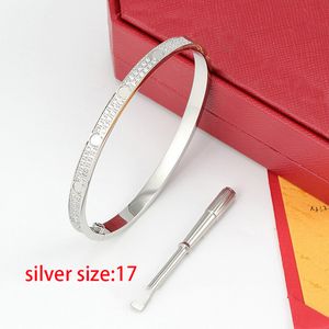 Fashion love Bracelet bangles Ladies Rose Gold Silver Lady Bangle Screw Screwdriver Luxury Designer Jewelry Womens Mens titanium with double rows of diamonds