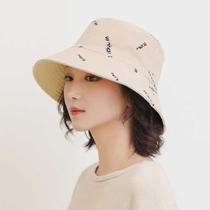 Szerokie brzegowe czapki 2020 Korea Południowa mężczyźni i kobiety Dzieci dziecko i dziecięcy kapelusz wiadra urocza druk mała czapka wiadra r230308