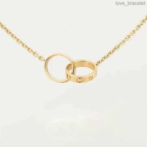 Fashion Classic Design Pendant Love screw cap Necklace for men women double Loop ring full cz two rows diamond pendant Jewelry Collares