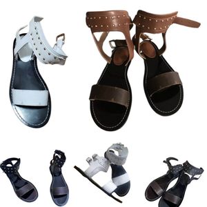 Classic Rivet Women Sandals Old Flower Beach Shoes Summer Fashion Sexy Ankle High Boots Letter Gladiator Casual Flat Designer Woman Shoes Ladies Beach Roman Loafers