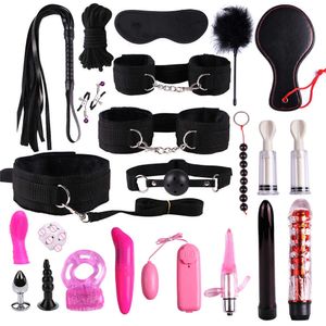Sex toy Bondage Gear BDSM Handcuffs Whip Dildo Vibrator Toys for Women Anal Plugs Clip Blindfold Games Products Men Couples