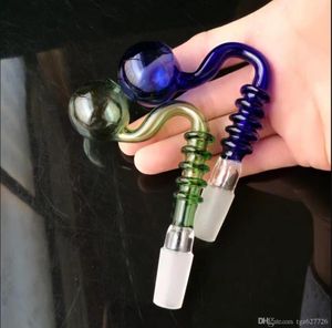 Fem omgångar av böjda glas bongar tillbehör , Glas Rökpipor färgglada mini flerfärgade Hand Pipes Bästa Sked glas Pipe