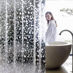 Waterproof Transparent Bathroom Shower Curtain PVC 3D Plastic Bathing Sheer Washroom Bath Shower Curtains Screen