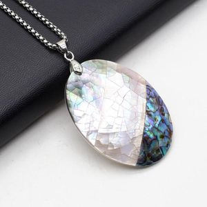Chains Natural Freshwater Shell Necklace Pendant Oval Shaped Exquisite Charms For Jewelry Making Diy Bracelet Earrings Accessories