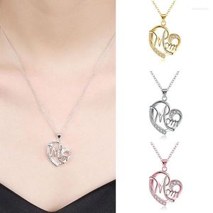 Chains Love Mom Necklace Jewelry MUM Letters Heart Pendant Mother Day Gift AC889