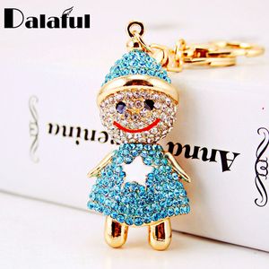 Anahtar Yüzükler Şık Kristal Yıldız Şanslı Hediye Çantası Kolye Keyrings Güzel Gülümseme Snowman Yeti Anahtar Zincirler Yüzük Tutucu Anahtar K265