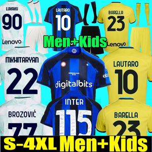 16-4xl 2022 2023 Lukaku Inter Milans Maglie da calcio 115 ° Anniversario Correa Dzeko Barella Lautaro Skriniar 22 23 Brozovic Football Shirt Uniforms Kit Kit Kit Kit Kit