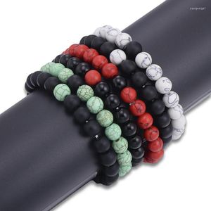 Strand Trendy 8mm Stone Yoga Beads Armband Bangles White Black Yin Yang Armband för män Kvinnliga smycken Pulseras grossist