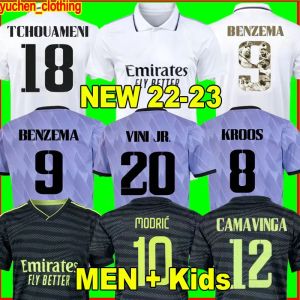 カスタムベンゼマサッカージャージ22 23フットボールシャツvini Jr Camavinga 120th Y-3 Alaba Hazard Asensio Modric Marcelo Real Madrids Final 2022 2 2