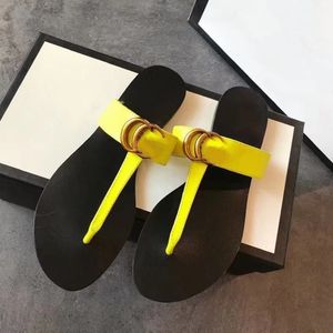 Designer women flat sandals fashion leather slippers summer lady sandals beach party slide slippers 35--42size Slippers