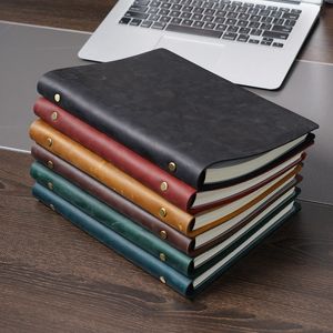 Notatniki aiguoniu oryginalne skórzane ręcznie robione B5 Rozmiar Pierścienia Pierścień Vintage Unisex Notebook z 9-dołkowym spoiwa szkicowca Notatnik hurtowy 230309