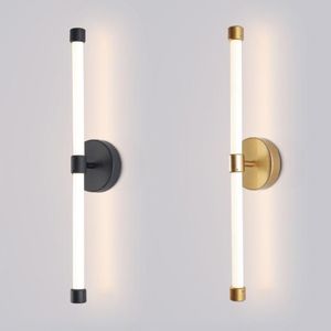 Vägglampor modern nordisk led lampa svart guld metallrör rör upp ner ljus för vardagsrum sovrum sovrum dekor sconces