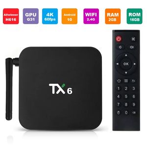 TX6 ANDROID 10 TV BOX 4GB RAM 64GB ROM ALLWINNER H616クアッドコアメディアプレーヤー2.4G 5G WiFi BT 4.1 4K HDスマートセットトップボックス