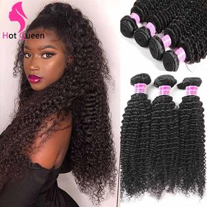 Indien Jerry Curl Human Hair Weave Hair Weaving Curly Brasilian Maiaysian Indian Cambodian Jerry Curly 3st Bundles Fast Delivery2448