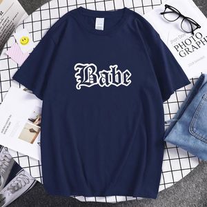 T-shirt da uomo Hollow Font Design Babe camicia da uomo in cotone traspirante maglietta 2023 marca oversize vestiti larghi girocollo magliette estive