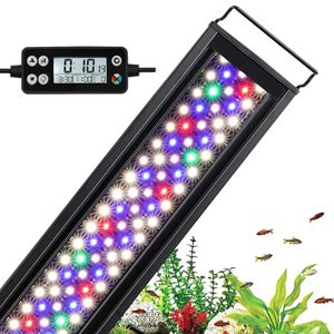 60-105 cm WRGB LED Aquarium Light med timer vattentät fiskbehållare under vattnet lampa akvarier dekor belysning planterade lampor