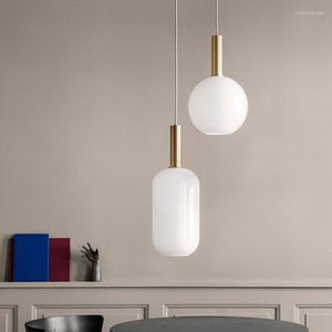 Pendant Lamps Nordic Milk White Glass Light Round Oval Cylinder Hanging Lamp Dinning Room El Restaurant Lounge Study Office ZM1010