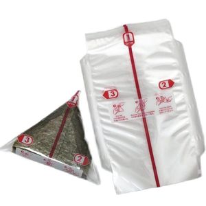 Sushi Tools 100st Double Layers Triangle Rice Ball Packing Bag Nori Seaweed Onigiri Making Mold Bento Accessories 230308