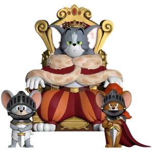 Ny stock tvålstudiokatt och mus lager och handgjorda Tom Cat King Jerry Taffy Royal Doll Ornament 10-28cm