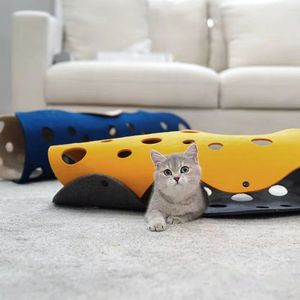 猫のおもちゃを感じたPOMスプライシング9042cmトンネル変形可能な子猫の折りたたみ崩壊可能なチューブハウスインタラクティブ面白いアクセサリー230309