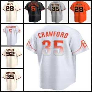 Męska koszulka baseballowa Buster Posey San Francisco Brandon Crawford Mike Yastrzemski Will Clark Brandon Belt Joey Bart LaMonte Wade Jr. Wilmer Flores Jason Vosler