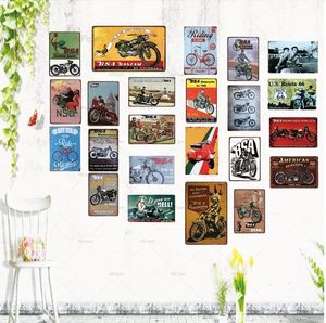 Vintage Classic Motorcycle Tin Signs Poster Shabby Chic Retro Home Wall Music Bar Art Garage Decor Iron Poster Cuadros Motor personalized Art Decor Size 30X20CM w01