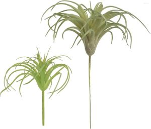 Decorative Flowers Pack Of 2 Artificial Succulents Plants Air Faux Succulent Greenhouse Small Unpotted Greenery Plant