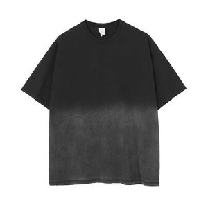 T-shirt da uomo Tie Dyed Black Tee Uomo Hip Hop Streetwear Maglietta Harajuku 2022 Maglietta estiva a maniche corte da donna Maglietta allentata in cotone G230309