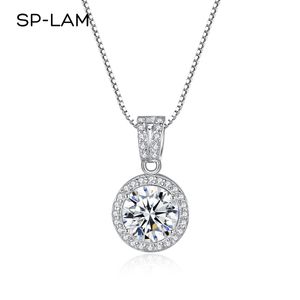 Gioielli da sposa Collane con ciondolo Moissanite per donne Catena di lusso in argento sterling 925 Tendenza ghiacciata